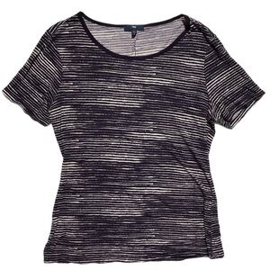 GAP M Boatneck Tee distressed stripe stretchy 8644